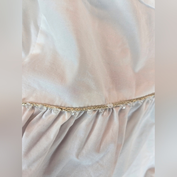 Wildfox Laurent White Womens Top Sz M Embellish Bead Ruffle Side Zip Sleeveless - Picture 4 of 12